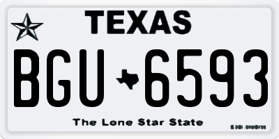 TX license plate BGU6593