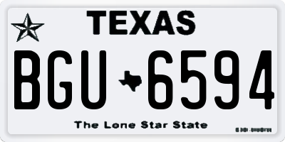 TX license plate BGU6594