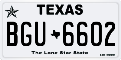 TX license plate BGU6602
