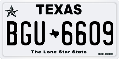 TX license plate BGU6609
