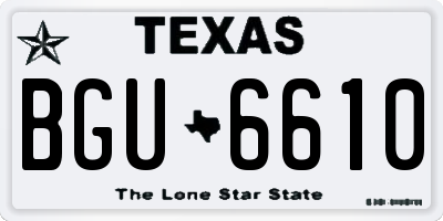 TX license plate BGU6610