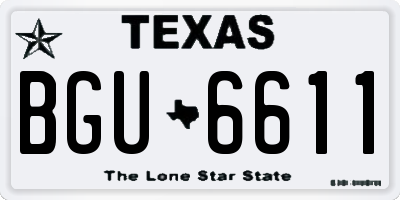 TX license plate BGU6611