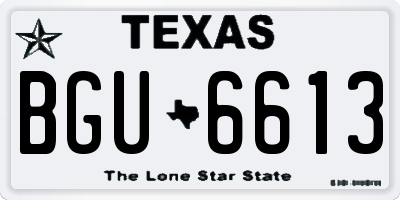 TX license plate BGU6613