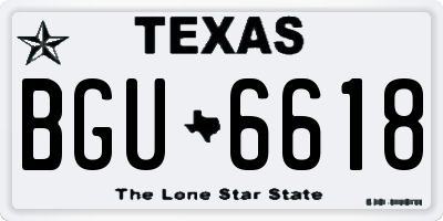 TX license plate BGU6618