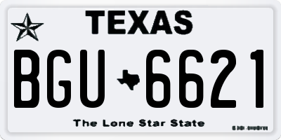 TX license plate BGU6621