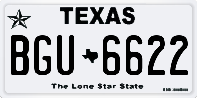 TX license plate BGU6622
