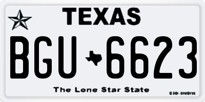 TX license plate BGU6623