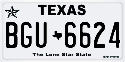 TX license plate BGU6624