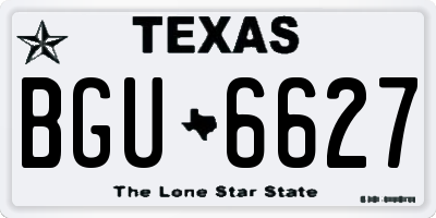 TX license plate BGU6627
