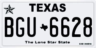 TX license plate BGU6628