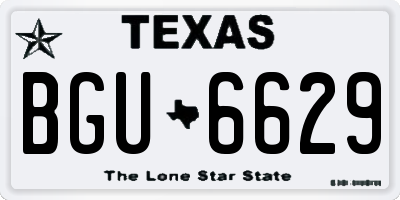 TX license plate BGU6629