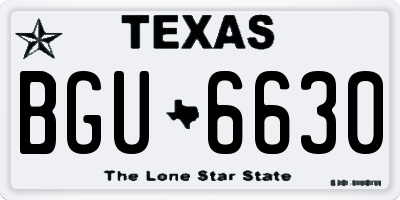 TX license plate BGU6630