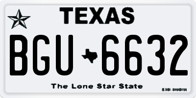TX license plate BGU6632