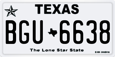 TX license plate BGU6638