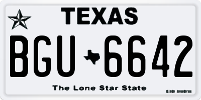 TX license plate BGU6642