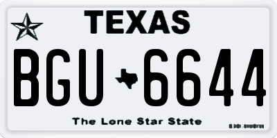 TX license plate BGU6644