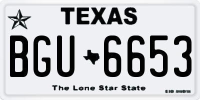 TX license plate BGU6653