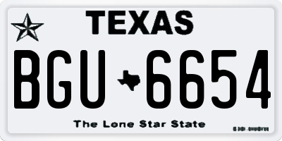 TX license plate BGU6654