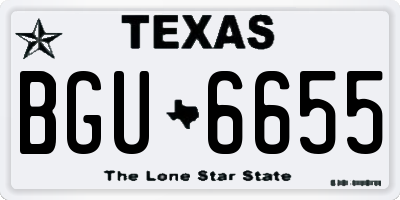 TX license plate BGU6655