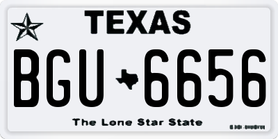 TX license plate BGU6656