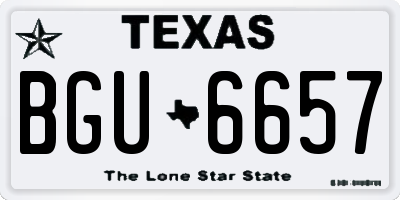 TX license plate BGU6657