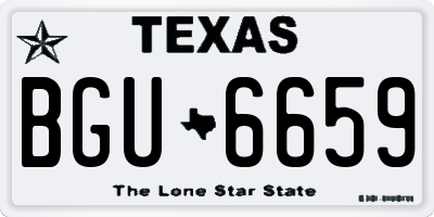 TX license plate BGU6659
