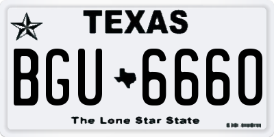 TX license plate BGU6660