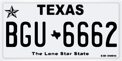 TX license plate BGU6662