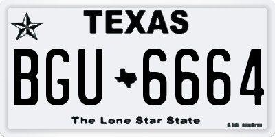 TX license plate BGU6664