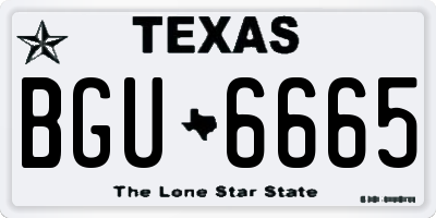 TX license plate BGU6665