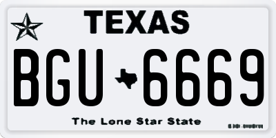 TX license plate BGU6669
