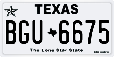 TX license plate BGU6675