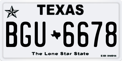 TX license plate BGU6678