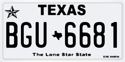 TX license plate BGU6681