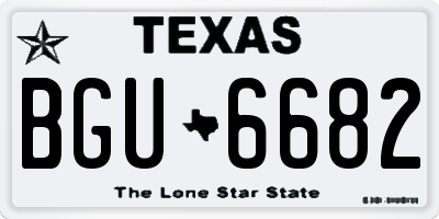 TX license plate BGU6682
