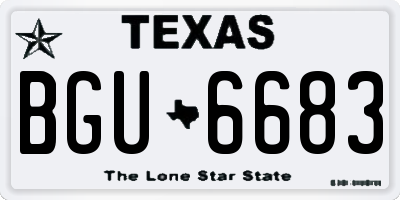 TX license plate BGU6683