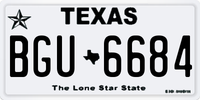 TX license plate BGU6684