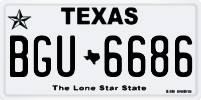 TX license plate BGU6686