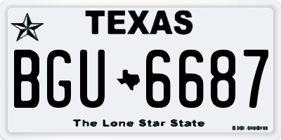 TX license plate BGU6687