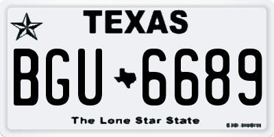 TX license plate BGU6689