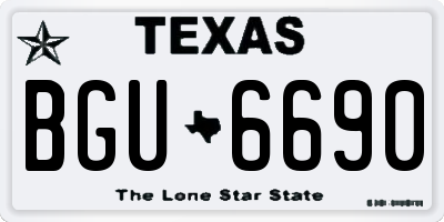 TX license plate BGU6690