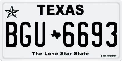 TX license plate BGU6693
