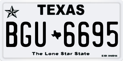 TX license plate BGU6695