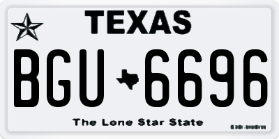 TX license plate BGU6696