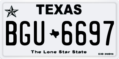 TX license plate BGU6697