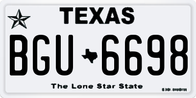 TX license plate BGU6698