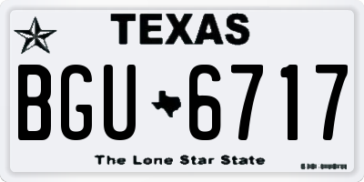 TX license plate BGU6717