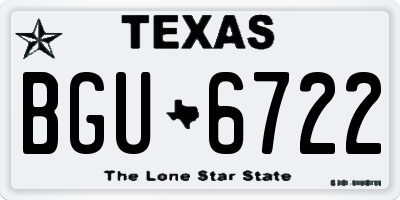 TX license plate BGU6722