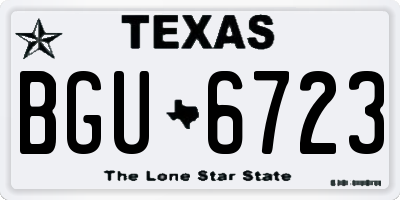 TX license plate BGU6723