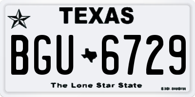 TX license plate BGU6729